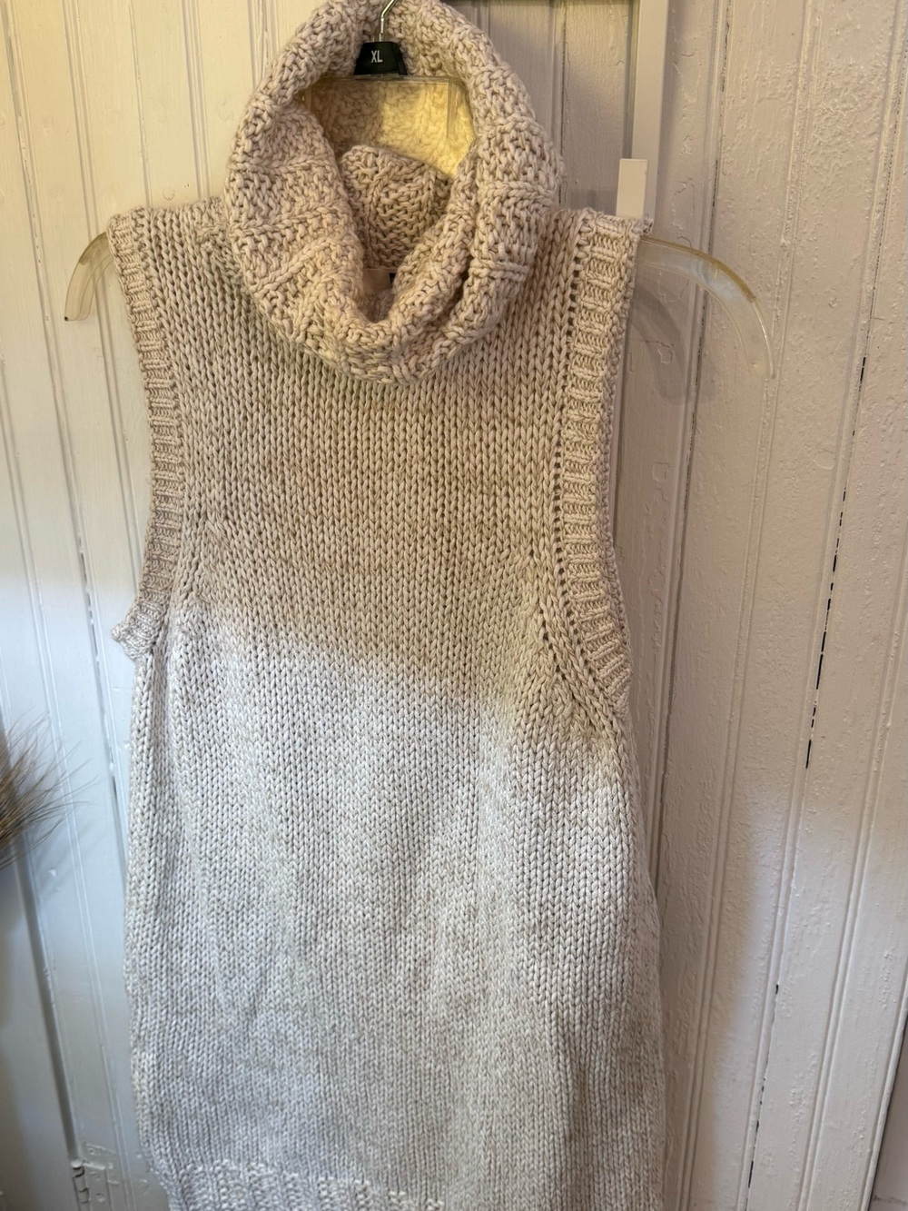 Vintage GAP Cream Sleeveless Cowl Neck Knit Sweater Vest